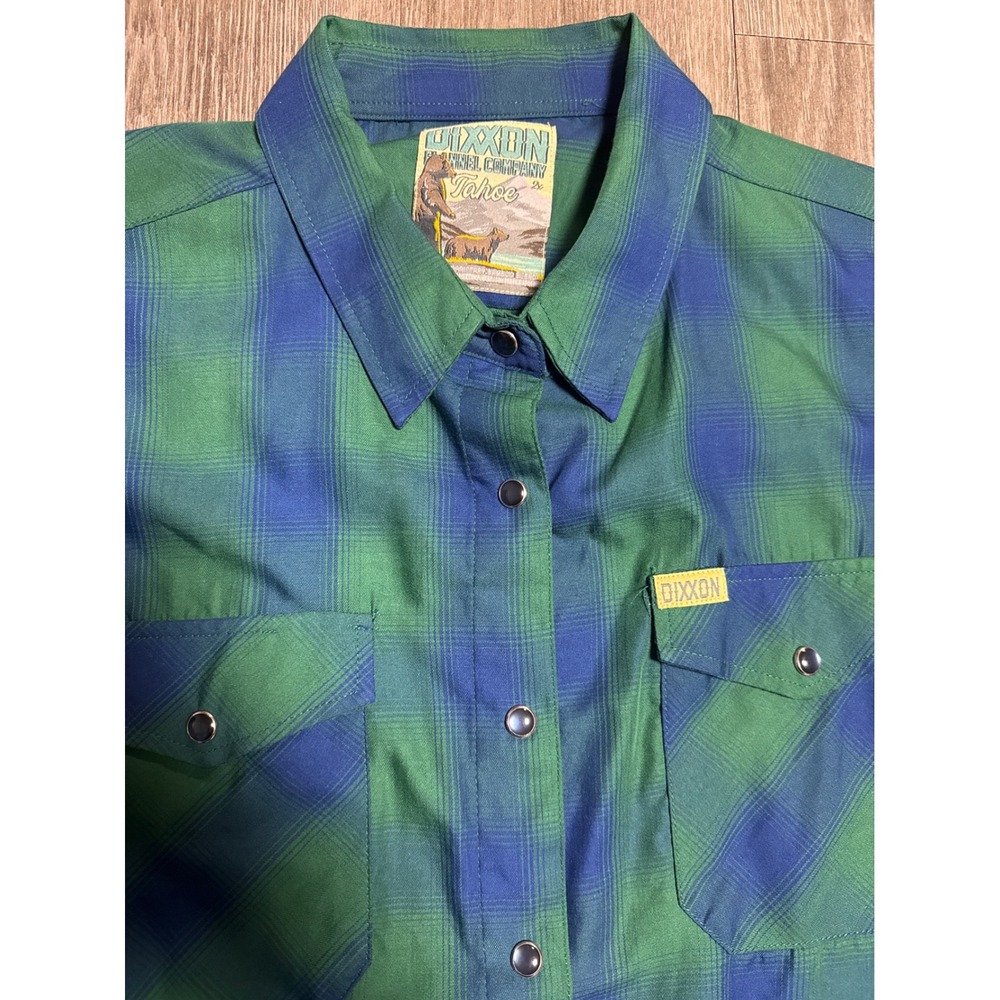 Dixxon Flannel Co Tahoe Bamboo Short Sleeve Plaid Snap Shirt Mens 2X Green